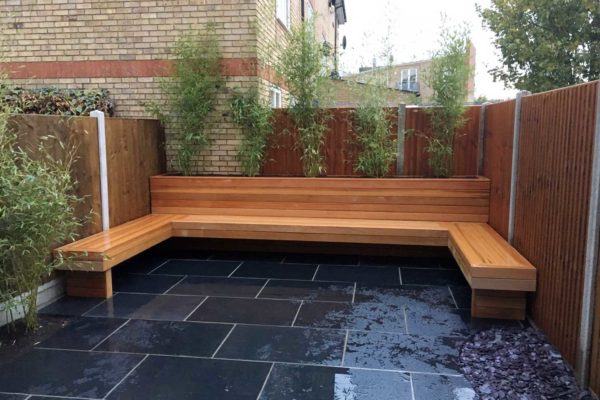 Limestone patio in Hornsey, North London