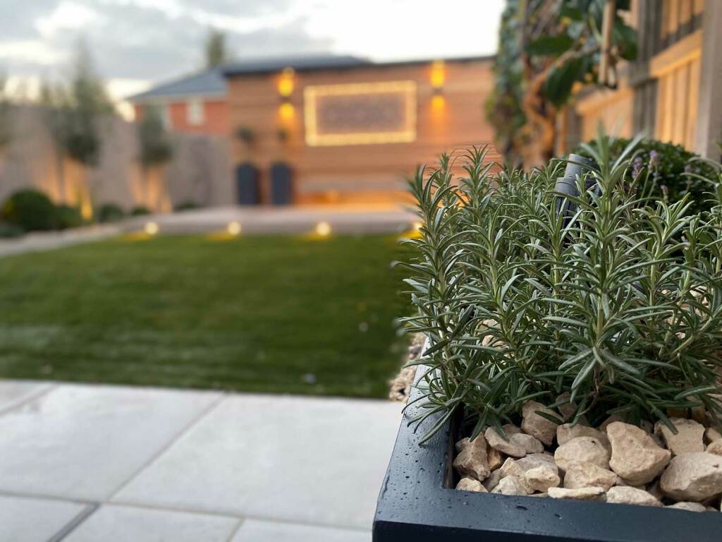 Back Garden in Radlett - planter with herbs