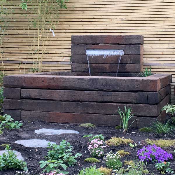 Railway sleeper water fountain