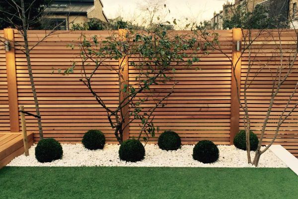 Red cedar batten fence in Hackney