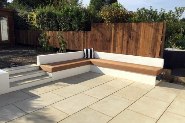 Sandstone patio in Southgate, North London